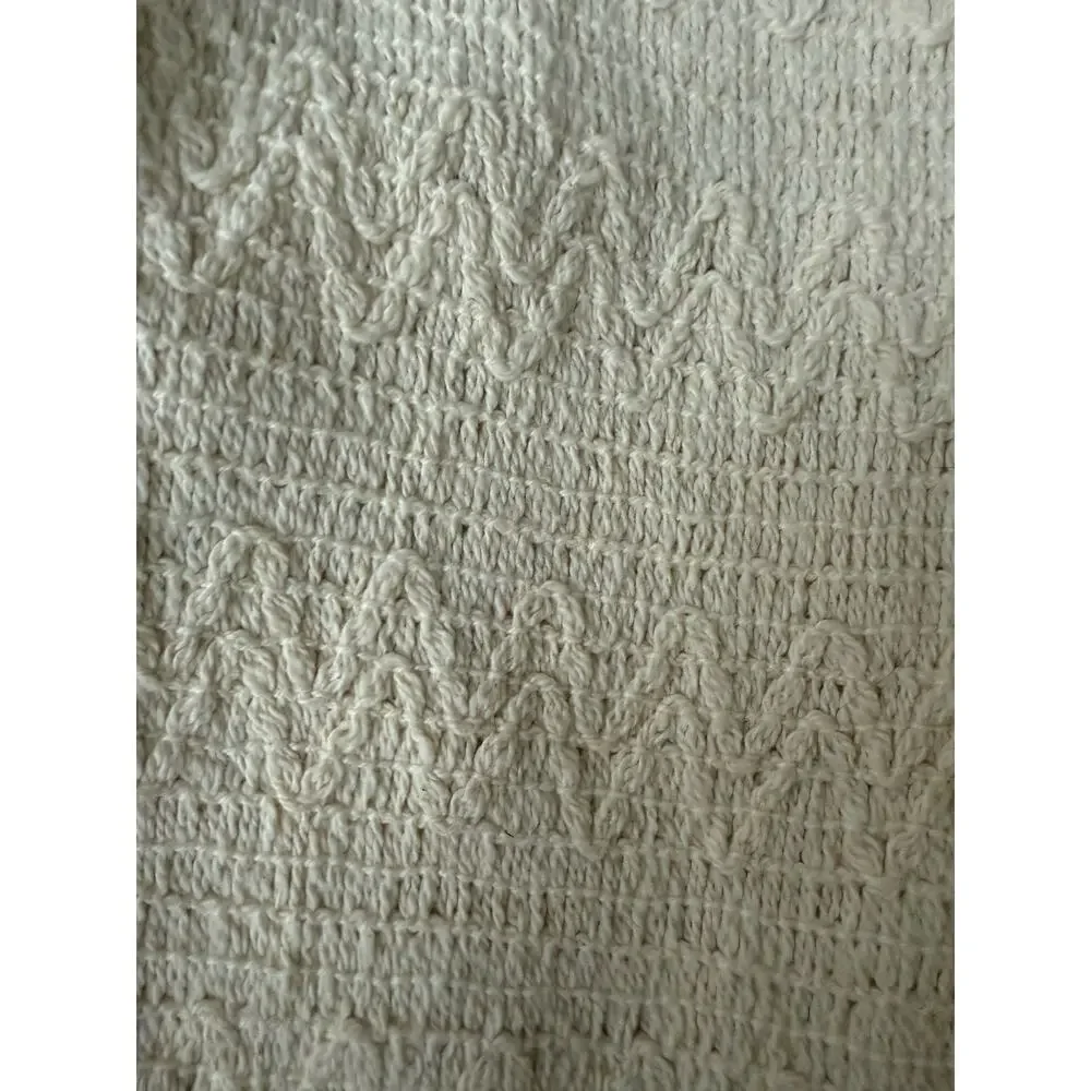 Glory USA cotton patterned fringe cropped shirt M